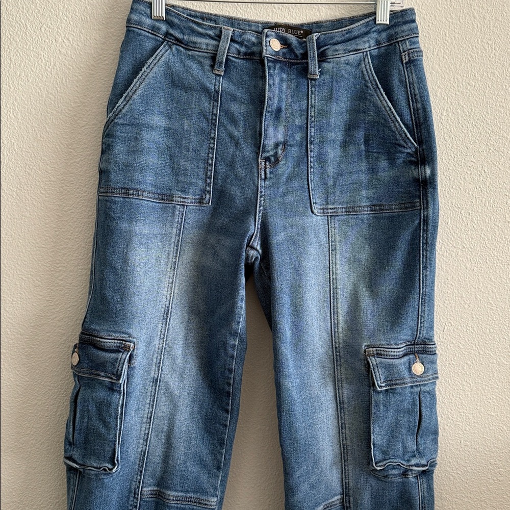 Judy Blue High Rise Cargo Wide Leg Jeans Size 9|29 - Picture 3 of 8